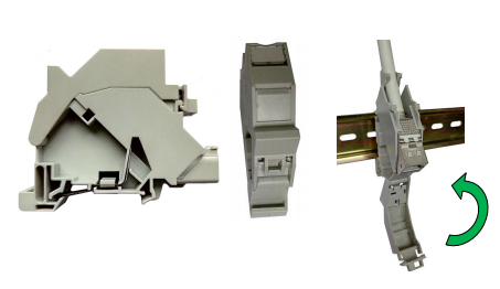 Adaptador RJ45 Keystone para carril DIN de 35 mm