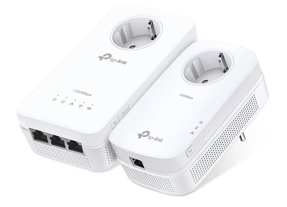 Kit Powerline Wi-Fi AC Gigabit AV1300 con enchufe y tres puertos Gigabit 