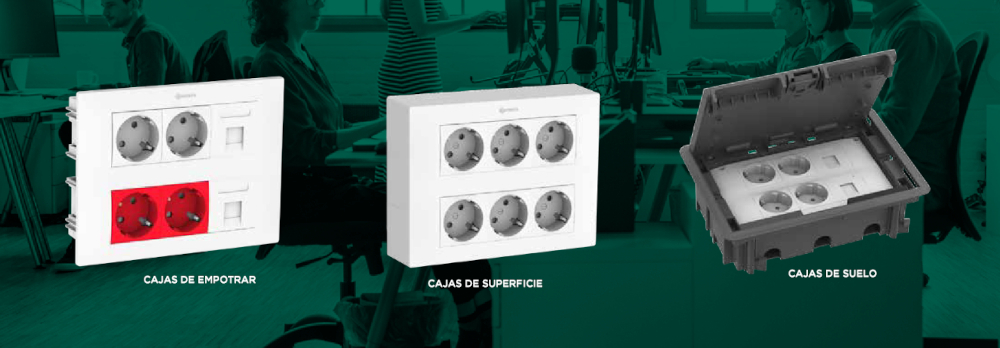 Cajas de empotrar y superficie con diseño horizontal